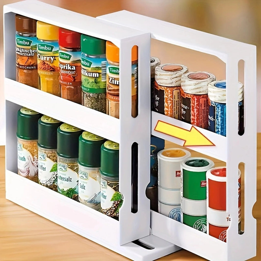 Spice Rack Organizer | Compact Swivel Shelves with Large Capacity Ð Easy Access for Organized Kitchen 0