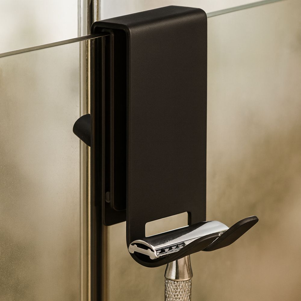 Stainless shower door hooks – Polished finish – Space-saving design – Easy no-drill installation 2