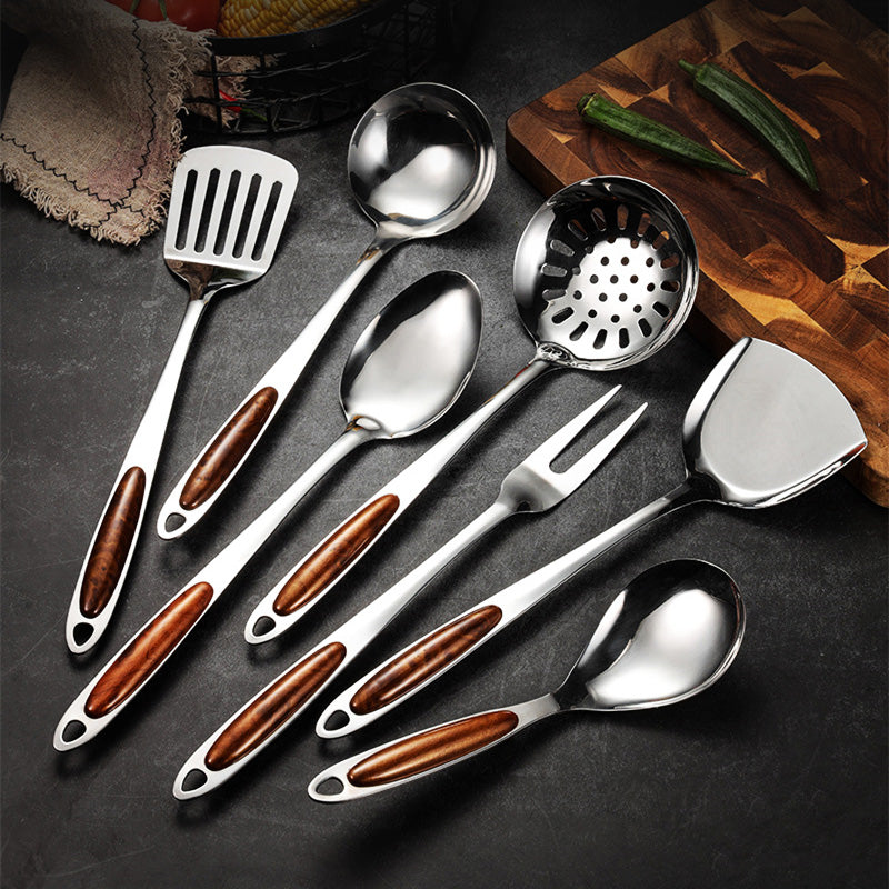 Stainless steel kitchen utensil set – Ergonomic design – Durable and easy to clean – Best cooking utensils for home chefs 0