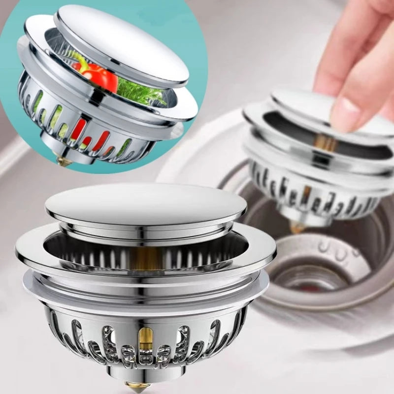 Stainless steel sink filter – Durable pop-up design – Odor eliminating – Standard size for most sinks 0