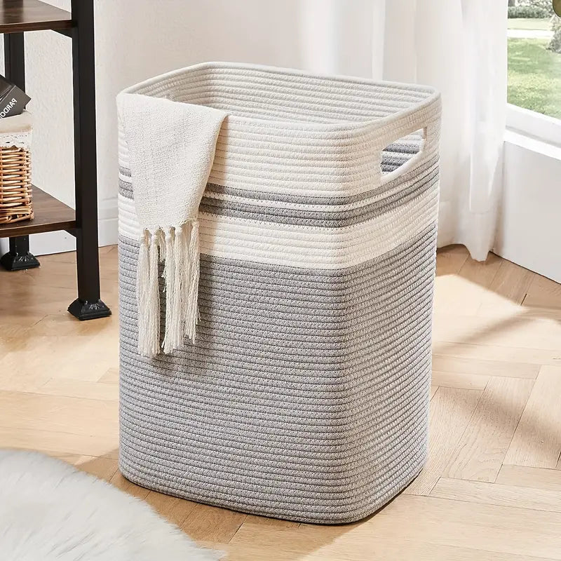 Storage basket – Cotton – Foldable design – Versatile home organizer – 15 x 12 x 18 in 2