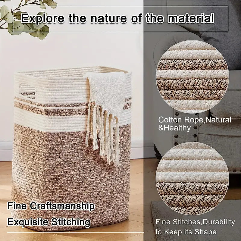 Storage basket – Cotton – Foldable design – Versatile home organizer – 15 x 12 x 18 in 4