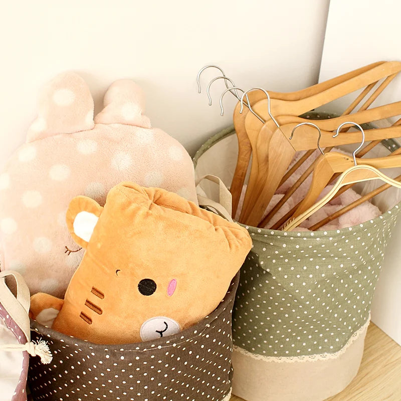 Storage basket – Durable linen – Natural color – Multi-functional for laundry and toys – Stackable design 2