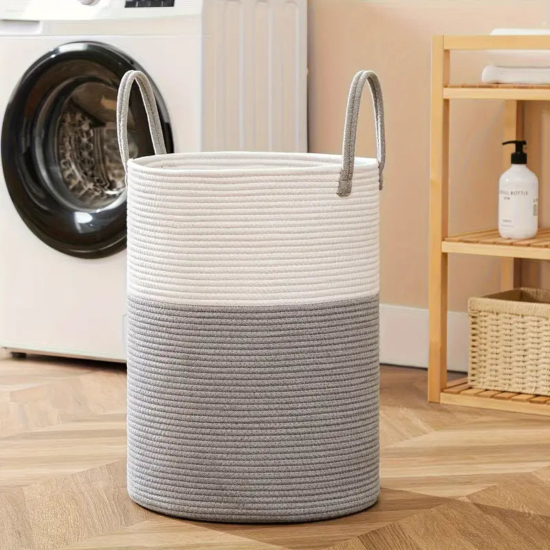 Storage basket – Durable woven rope – Modern design – Multi-use laundry hamper – 15.7 x 23.6 in 4