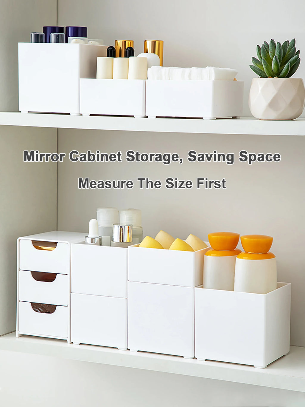 Storage box – Durable plastic – Three-layer design – White – Ideal for jewelry and small items – 9.5 x 5.5 x 4.3 in 2