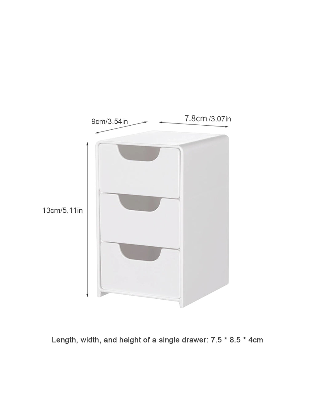 Storage box – Durable plastic – Three-layer design – White – Ideal for jewelry and small items – 9.5 x 5.5 x 4.3 in 5