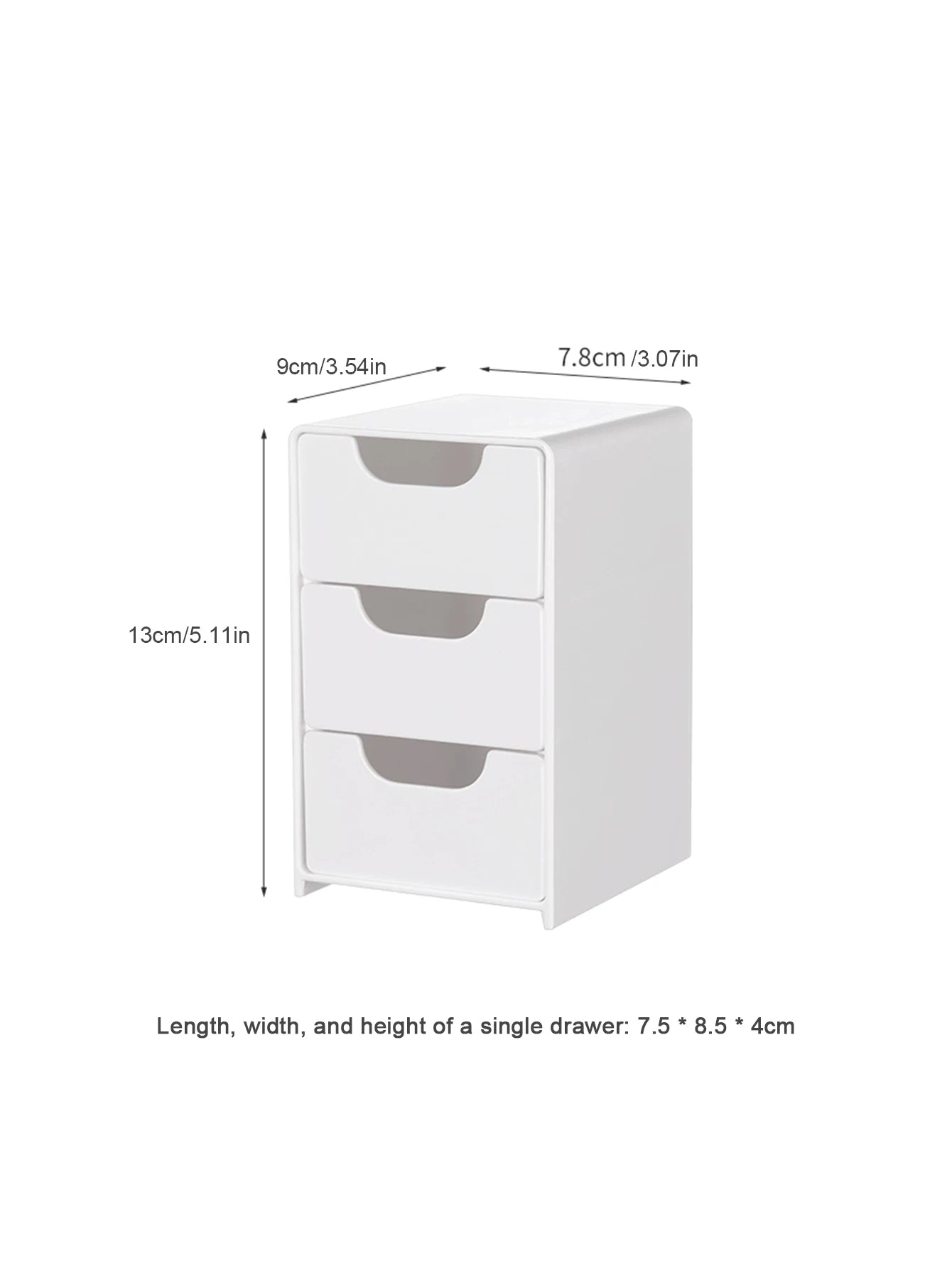 Storage box – Durable plastic – Three-layer design – White – Ideal for jewelry and small items – 9.5 x 5.5 x 4.3 in 5