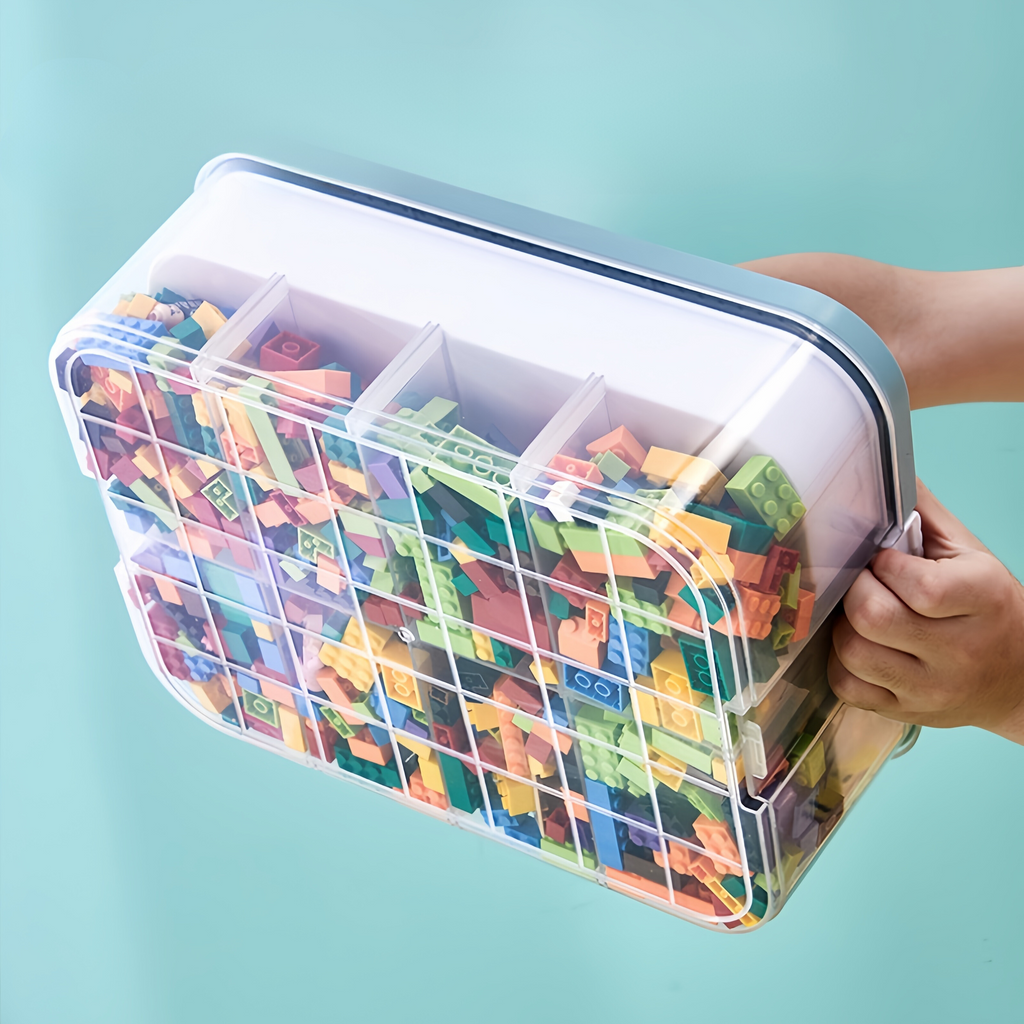 Storage organizer – Durable plastic – Stackable design – Ideal for toys and small items – Modern home or kids' room solution 5