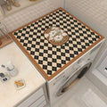 Stylish Checkerboard Washing Machine Cover Mat for Everyday Use 0
