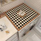 Stylish Checkerboard Washing Machine Cover Mat for Everyday Use 0