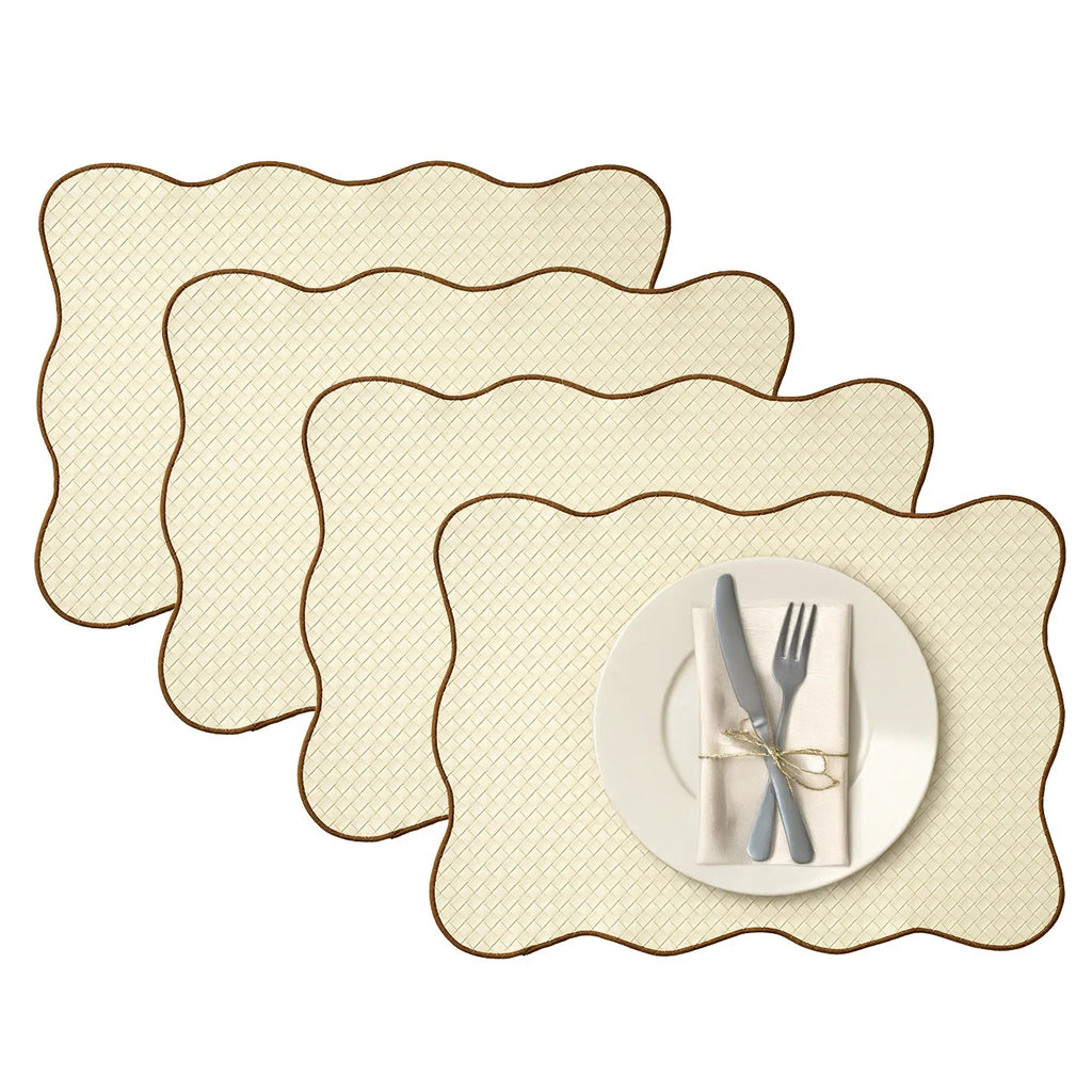Table mat – Waterproof fabric – Lace decorative edge – Nordic style – Elegant dining accessory 13