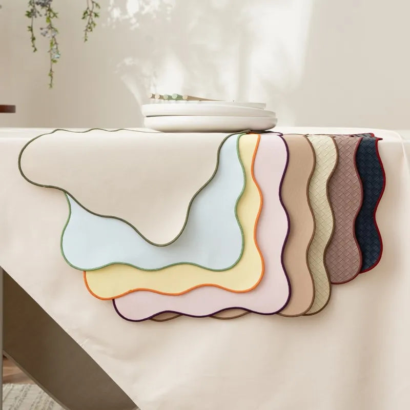 Table mat – Waterproof fabric – Lace decorative edge – Nordic style – Elegant dining accessory 3