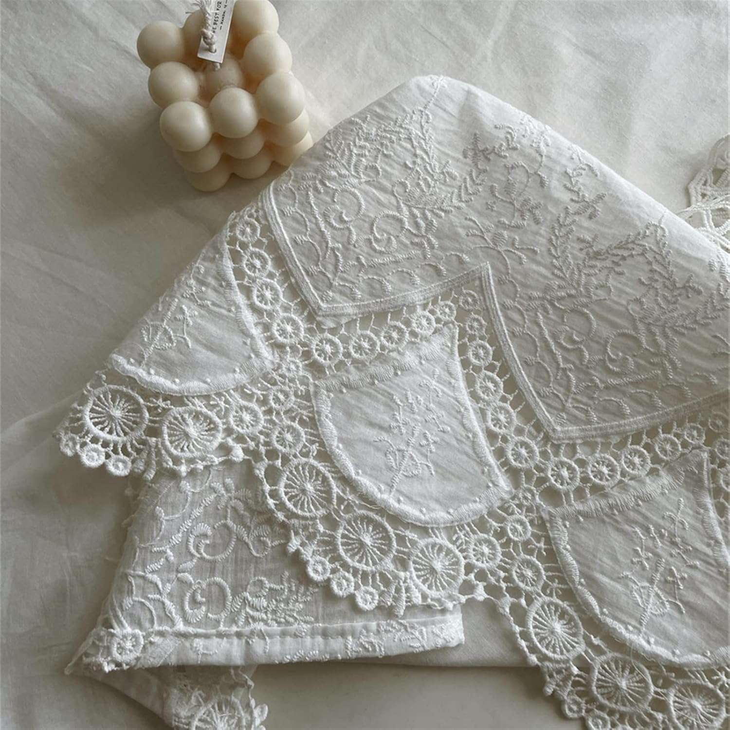 Tablecloth – Cotton lace – French white design – Elegant dining accessory – Machine washable 5