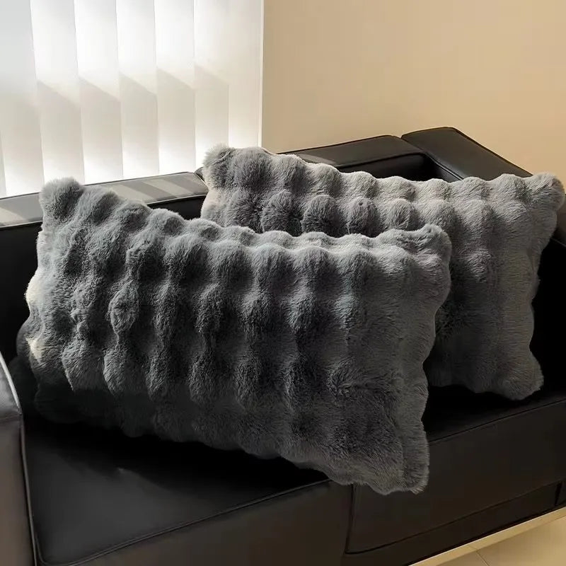 Thickened solid color polyester pillowcases, measuring 48x74cm, ideal for cozy home decor. Soft texture enhances comfort, perfect for enhancing 0