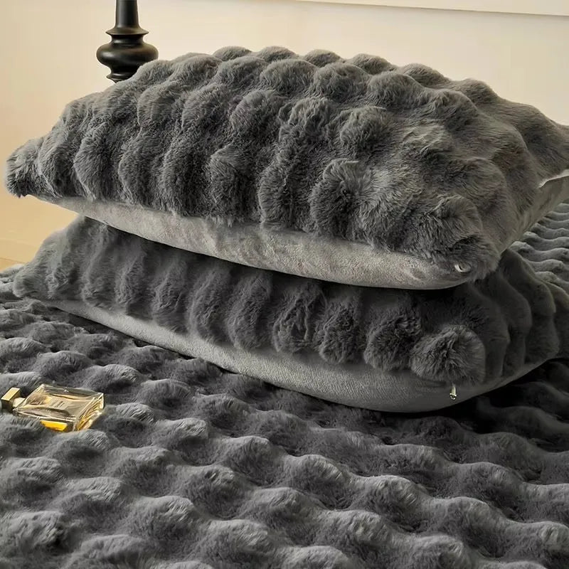 Thickened solid color polyester pillowcases in a cozy design, measuring 48x74cm. Ideal for adding comfort and style to your home decor 1