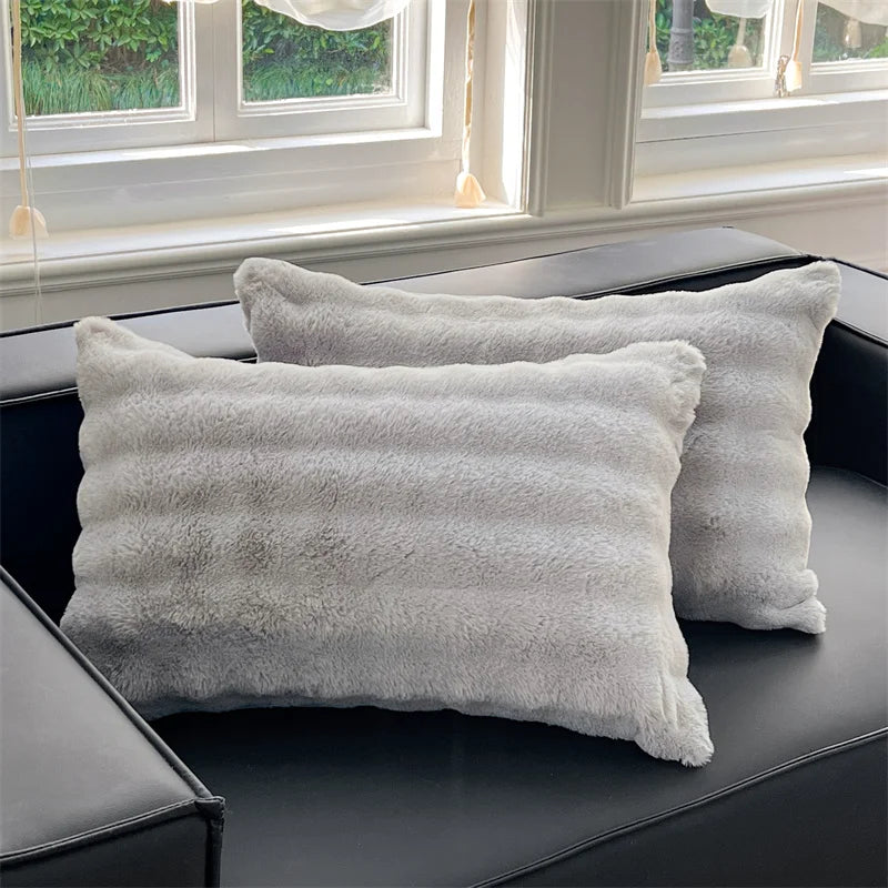 Thickened solid color polyester pillowcases in cozy hues, measuring 48x74cm, perfect for enhancing home decor. Soft and durable fabric adds 11