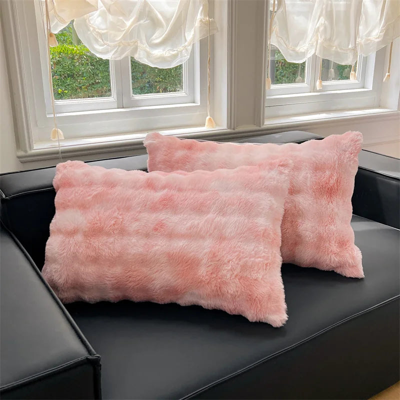 Thickened solid color polyester pillowcases measuring 48x74cm, featuring a cozy texture perfect for home decor. Ideal for enhancing comfort and style 12