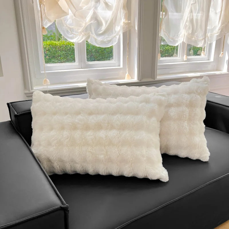 Thickened solid color polyester pillowcases, measuring 48x74cm, featuring a cozy, soft texture perfect for home decor. Ideal for enhancing 13