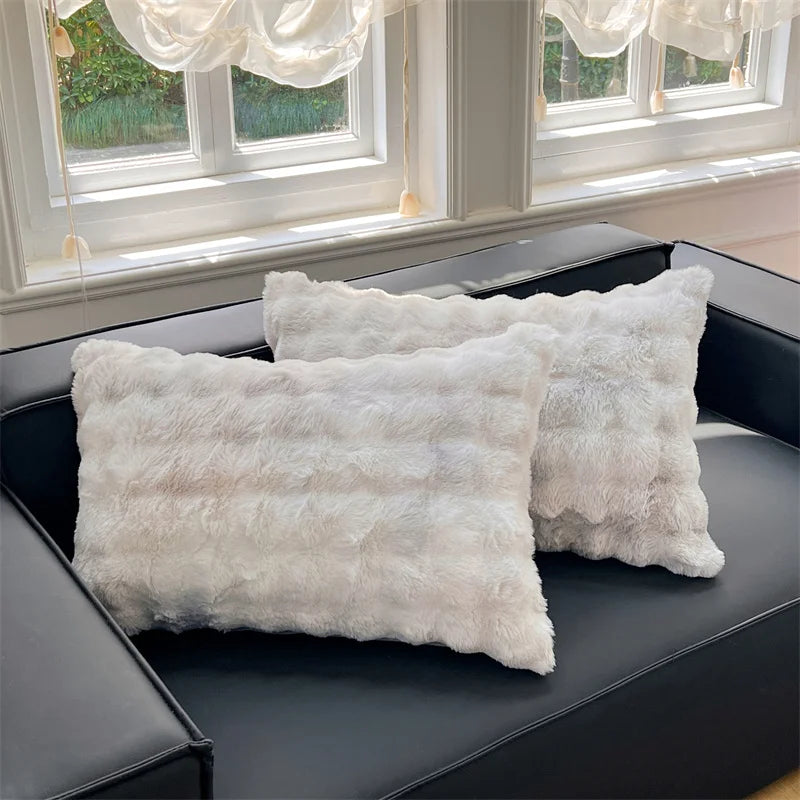 Thickened solid color polyester pillowcases in a cozy design, measuring 48x74cm. Ideal for home decor, these soft and durable pillow 9