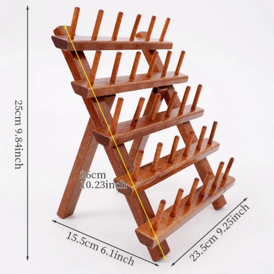 Thread holder – Solid wood – Self-standing design – Holds 30 spools of thread – Eco-friendly craft organizer 0