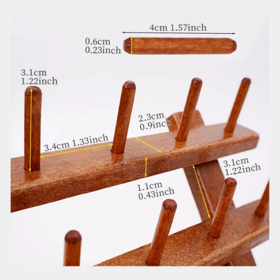 Thread holder – Solid wood – Self-standing design – Holds 30 spools of thread – Eco-friendly craft organizer 1