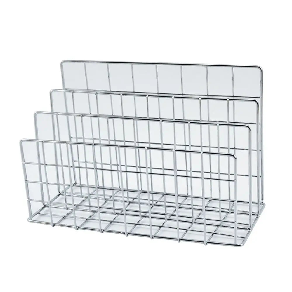 Three-Tier Iron Bookshelf Organizer, Silver - Modern Design for Home and Office Storage, 9.4 x 5.1 x 6.1 Inches 6