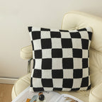 Throw Pillow Cover – Checkerboard Pattern – Soft Polyester-Cotton Blend – Fits 18x18 Pillow Inserts 0