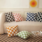 Throw Pillow Cover – Checkerboard Pattern – Soft Polyester-Cotton Blend – Fits 18x18 Pillow Inserts 2