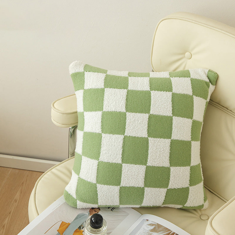 Throw Pillow Cover – Checkerboard Pattern – Soft Polyester-Cotton Blend – Fits 18x18 Pillow Inserts 3
