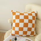 Throw Pillow Cover – Checkerboard Pattern – Soft Polyester-Cotton Blend – Fits 18x18 Pillow Inserts 7