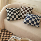 Throw Pillow Cover – Checkerboard Pattern – Soft Polyester-Cotton Blend – Fits 18x18 Pillow Inserts 8
