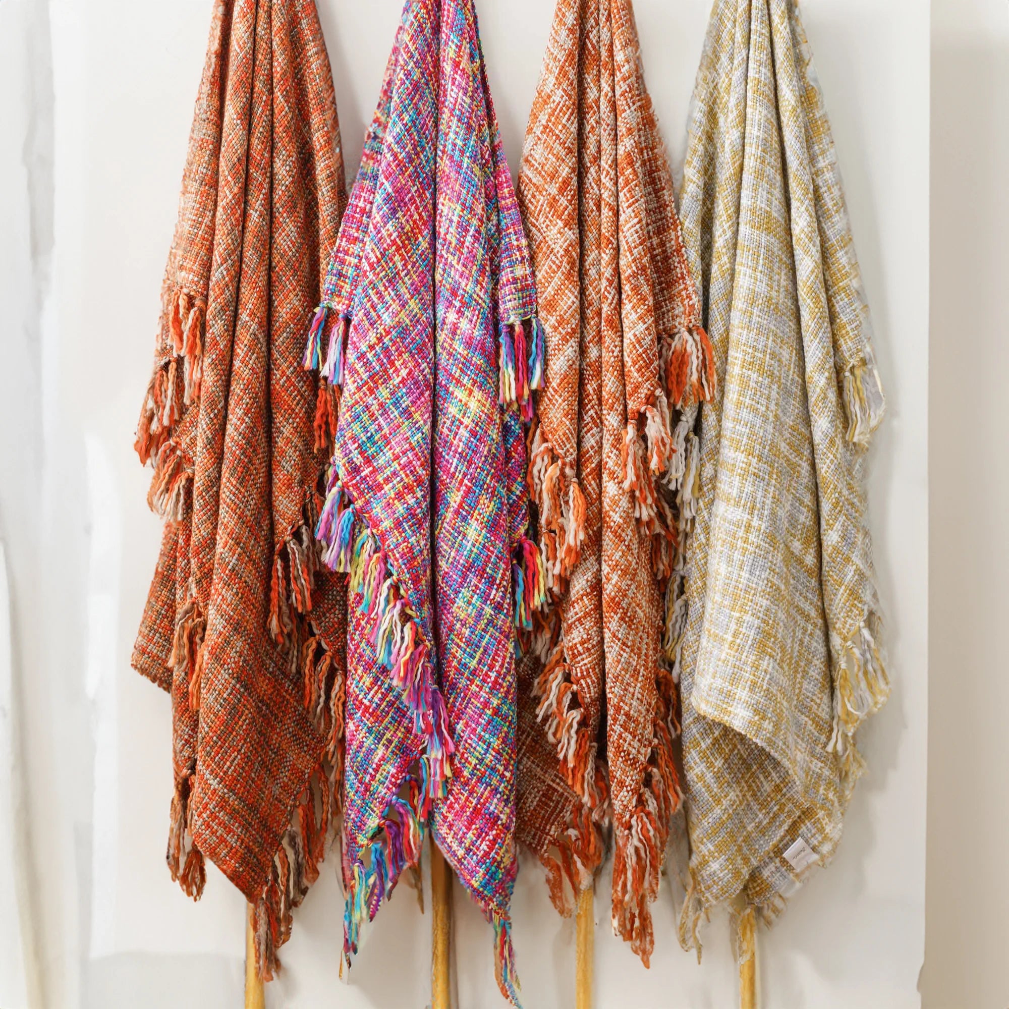 Throw blanket – 100% acrylic – Multicolor boho design – Cozy decorative accessory – 50 x 60 in 5