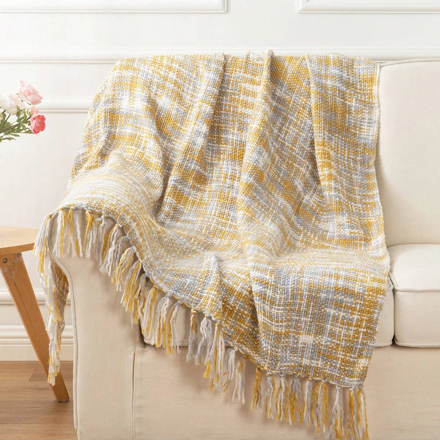 Throw blanket – 100% acrylic – Multicolor boho design – Cozy decorative accessory – 50 x 60 in 9