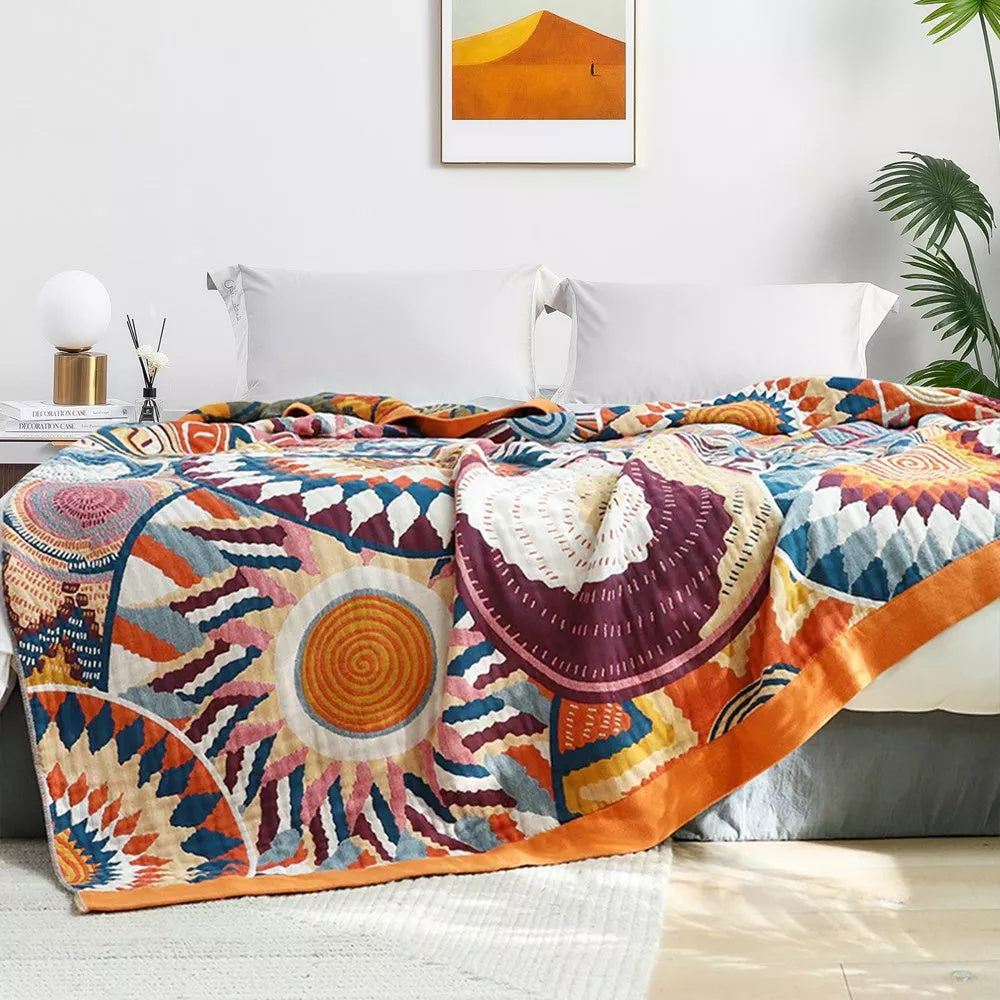 Throw blanket – 100% cotton – Soft and breathable – Cozy all-season comfort – 59 x 79 in 3