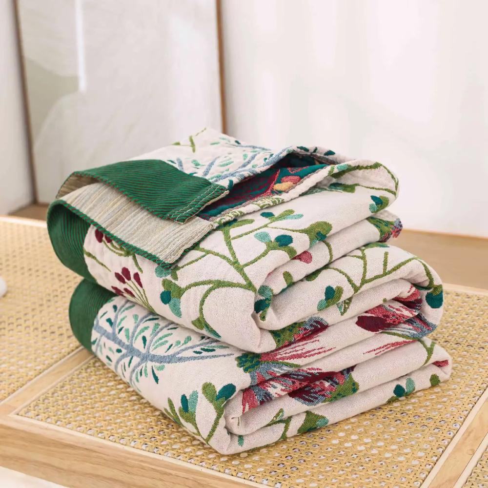 Throw blanket – 100% organic cotton – Soft 4-layer gauze – Cozy indoor and outdoor accessory 2