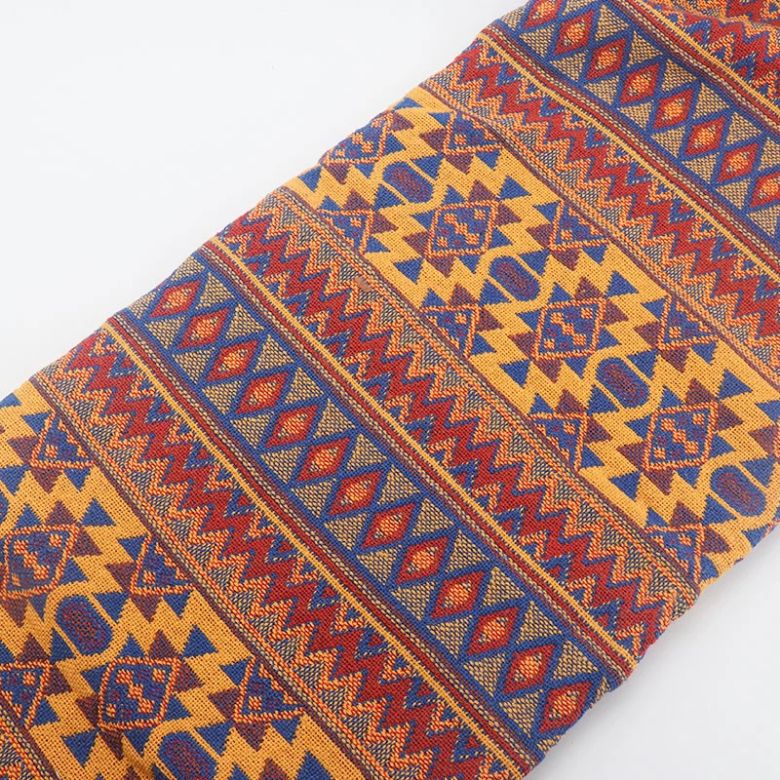 Throw blanket – Cotton-poly blend – Earthy tribal pattern – Reversible design – Cozy home accessory 5