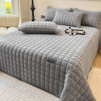 Soft polyester throw blanket in a modern square texture, perfect for cozying up in the bedroom. Available in queen and king sizes, it adds a stylish 20