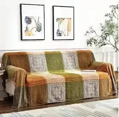 Throw blanket – Soft chenille – Large boho plaid design – Cozy couch cover with tassels – 60 x 75 in 10