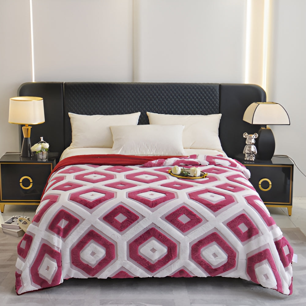 Throw blanket – Soft cotton blend – Boho geometric pattern – Cozy home accessory – 50 x 60 in 5