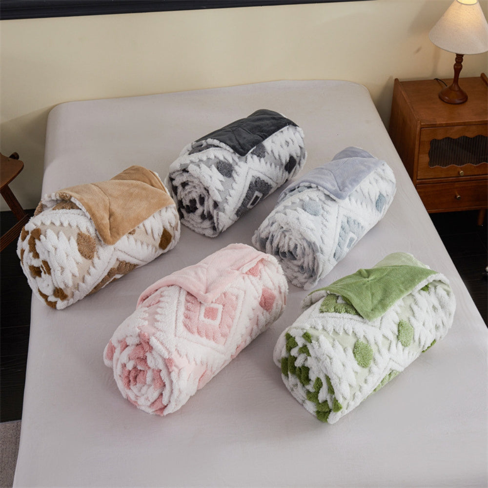 Throw blanket – Soft cotton blend – Boho geometric pattern – Cozy home accessory – 50 x 60 in 8