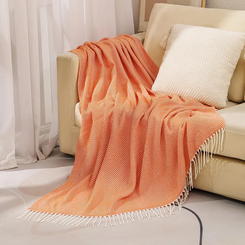 Throw blanket – Soft knit – Multi-colored geometric pattern – Cozy home decor – Machine washable – 60 x 50 in 11