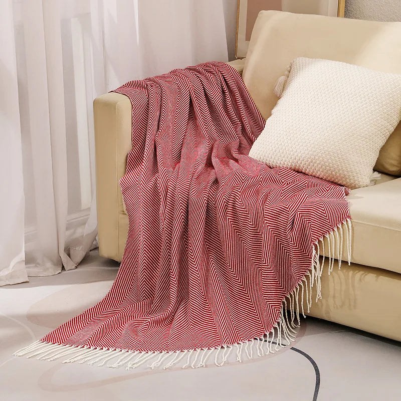 Throw blanket – Soft knit – Multi-colored geometric pattern – Cozy home decor – Machine washable – 60 x 50 in 12