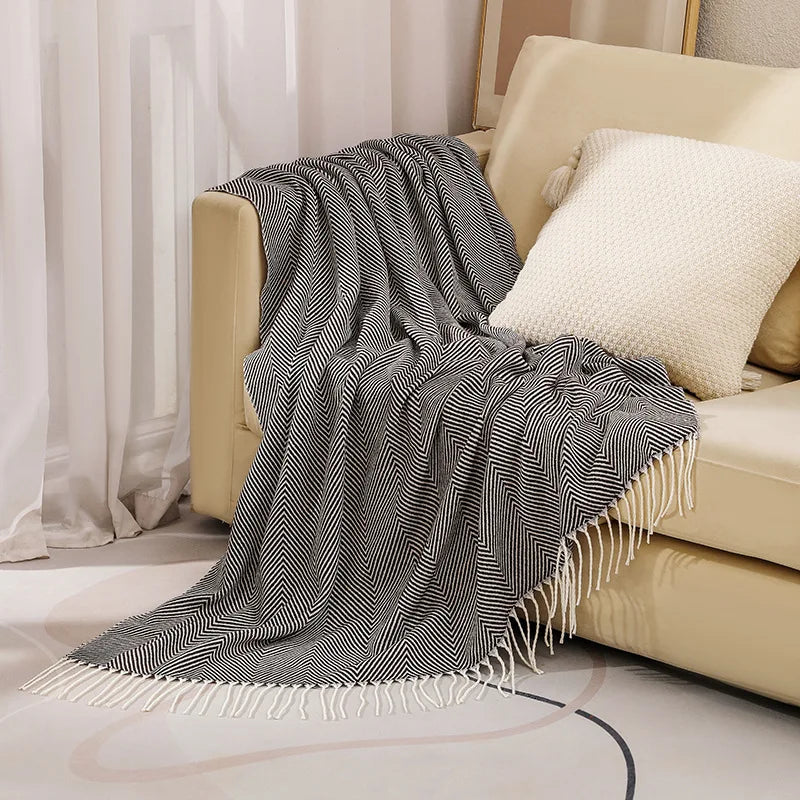 Throw blanket – Soft knit – Multi-colored geometric pattern – Cozy home decor – Machine washable – 60 x 50 in 13
