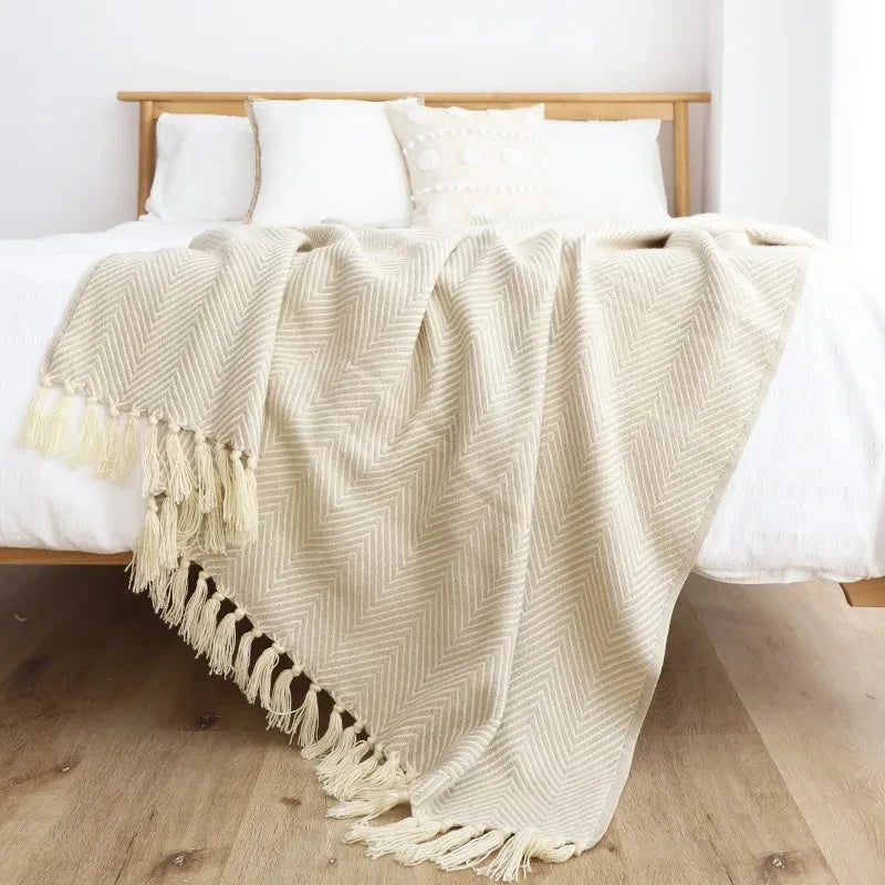 Throw blanket – Soft knit – Multi-colored geometric pattern – Cozy home decor – Machine washable – 60 x 50 in 4