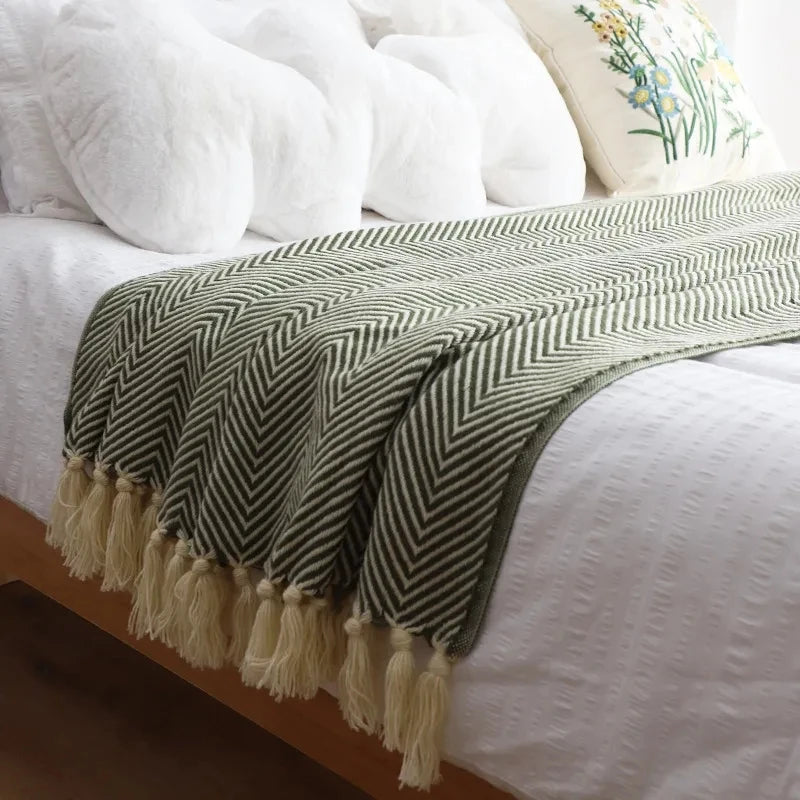 Throw blanket – Soft knit – Multi-colored geometric pattern – Cozy home decor – Machine washable – 60 x 50 in 5