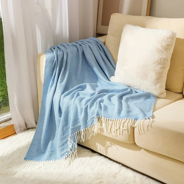 Throw blanket – Soft knit – Multi-colored geometric pattern – Cozy home decor – Machine washable – 60 x 50 in 7