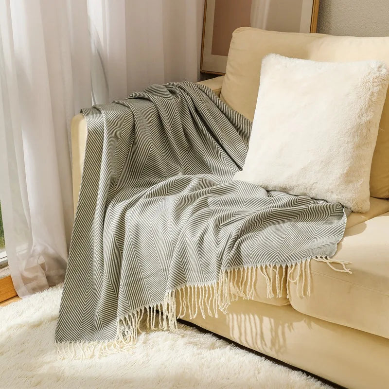 Throw blanket – Soft knit – Multi-colored geometric pattern – Cozy home decor – Machine washable – 60 x 50 in 8