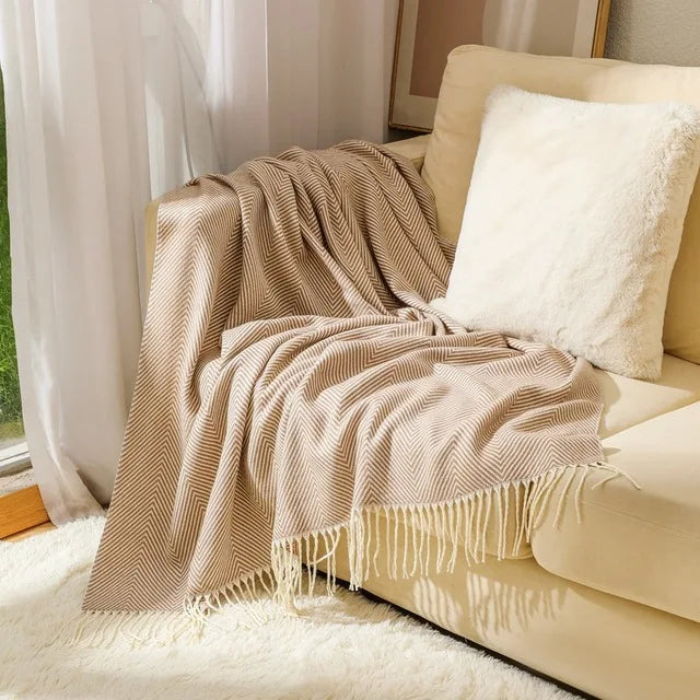 Throw blanket – Soft knit – Multi-colored geometric pattern – Cozy home decor – Machine washable – 60 x 50 in 9