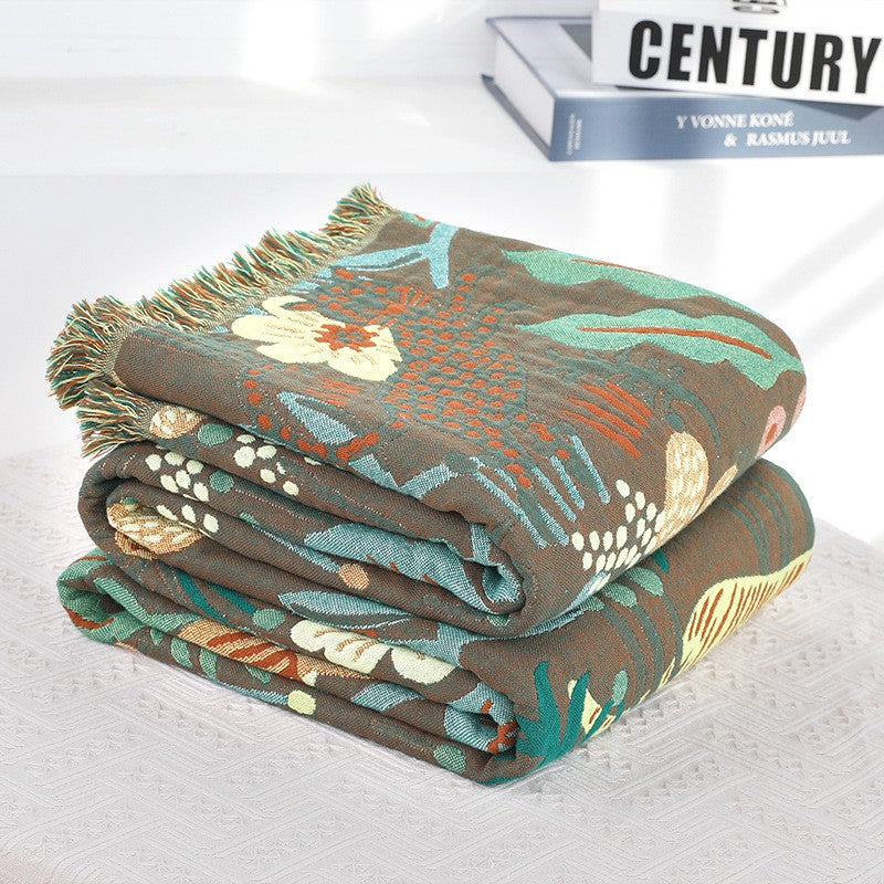 Throw blanket – Woven cotton – Jungle tiger print – Cozy sofa or bed accessory – 60 x 80 inches 3