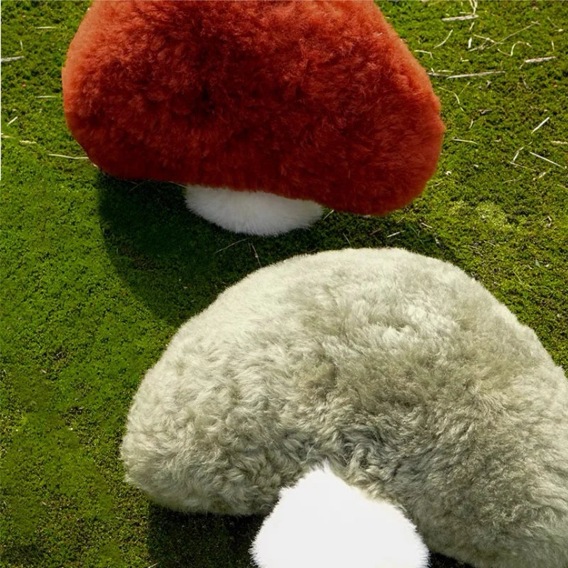 Throw pillow – Soft wool – Retro red mushroom design – Cozy couch accent – 16 x 16 in 3
